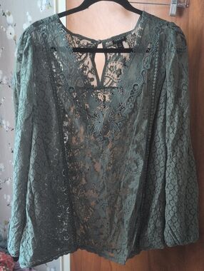 torrid Olive Lace Peasant Blouse